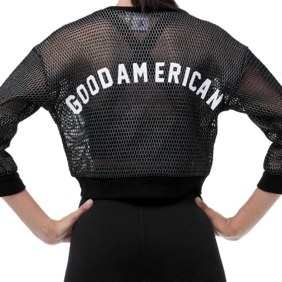 New Good American The Warrior Crop Cover-Up Top XS NWT - Picture 6 of 15